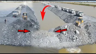 New Road Best Action Never Before ​By Bulldozer SHANTUI With Many Dump truck