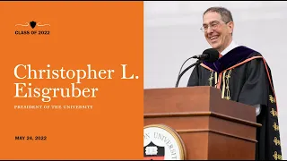 Princeton President Christopher L. Eisgruber addresses the Class of 2022