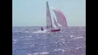 Javelin 393 flying downwind in 18-20kts 20-01-2013