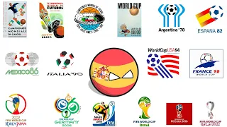 Historia de España en los mundiales (1934 - 2022) countryballs