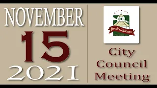 City of Fredericksburg, TX - Regular City Council Meeting - Monday, November 15, 2021