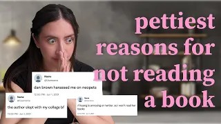 reacting to your pettiest reasons for not reading a book or author 😅👀🤨 // part 1