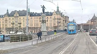 Spårväg City Cab Ride - A Driver's Eye View of Stockholm Tram Route 7.