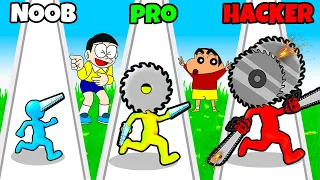 Shinchan And Nobita Became Chainsaw Man 😂😍|| Funny Game Slash and Run|| Shinchan And Nobita Game