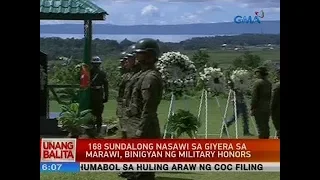 UB: 168 sundalong nasawi sa giyera sa Marawi, binigyan ng military honors