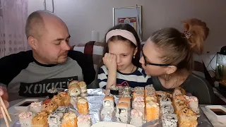 Мукбанг/Mukbang/Роллы 72шт.🍣Суши/Rolls 72/Sushi/Хейтеры довели Алису до слез😭Читаем комментарии😔