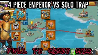 Lords Mobile -4 Piece EMPEROR vs F2P Solo Trap  | FULL T5 INCOMING