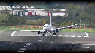 Terrifying landings during Storm Brian crosswinds at Birmingham Airport