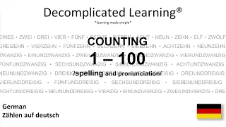 Learn Counting numbers  1-100 in German with Spelling