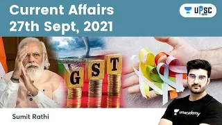 Daily Current Affairs in Hindi by Sumit Rathi Sir | 27th September 2021 | The Hindu PIB for IAS