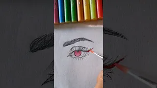 diy satisfying eye technique 💜 #shorts #satisfying #eyes #art #trending #viral