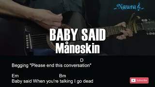 Måneskin - BABY SAID Guitar Chords Lyrics