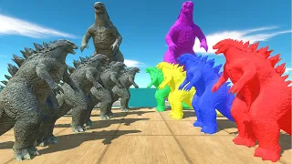 Epic Godzilla Color War | Godzilla 2014 Team vs Colourful Godzilla 2014 Team - ARBS