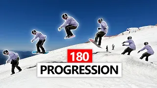 180 Snowboard Trick Progression - From on Snow to Jumps