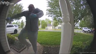 Man caught on camera trying to kick down door of northwest Charlotte home