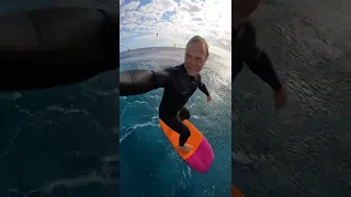 Tow foiling behind a kitesurfer /eng subs/