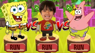 Tag with Ryan vs Patrick Star and Spongebob Squarepants - Run Gameplay