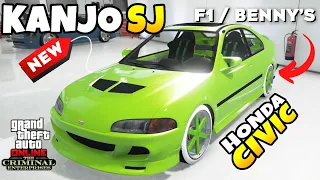 GTA Online (HONDA CIVIC) KANJO SJ IS OUT! Full Customization | How to Put F1/Benny's Wheels on CIVIC