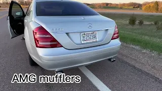 2007 Mercedes Benz S550 No Mufflers VS AMG Mufflers