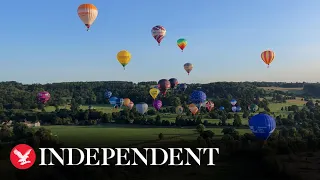 Hot air balloons perform ‘flypast’ over Bristol