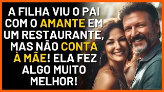 A FILHA VIU O PAI COM A AMANTE EM UM RESTAURANTE, MAS NÃO CONTA PARA A MÃE, ELA FAZ ALGO MELHOR...