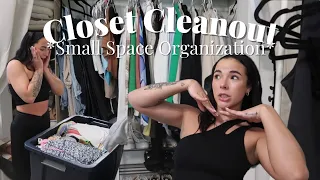 Decluttering my ENTIRE closet *Small Space Organizing Hacks* Spring Cleaning Inspo