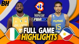 FIBA 2K MOD | Gilas Pilipinas vs Cote d'Ivoire | Friendly Game Full Highlights