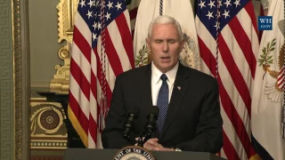 Vice President Pence holds a swearing-in ceremony for Education Secretary Betsy DeVos