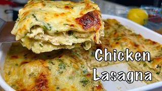 Creamy Chicken & Spinach Lasagna