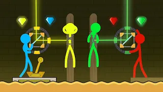 Red and Blue , Stickman Animation - (Escape Light Temple Part 60)