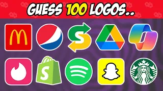 Guess the Logo in 3 Seconds | 100 Famous Logos | Logo Quiz 2024