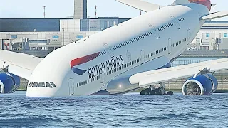 X Plane Runway Overrun Emergency Landing    11 A380