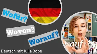 🤪Wofür, womit, wovon! Местоименные наречия | Deutsch mit Julia Bobe