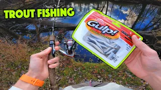 Fishing For Trout With Gulp Minnows (Tough Conditions)