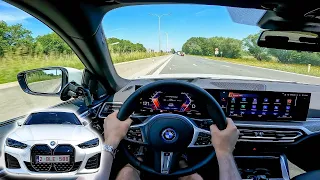 2022 BMW i4 eDrive40 POV Test Drive: 340 hp Electric Gran Coupé