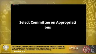 Joint Meeting:Standing Committee on Appropriations & Select Committee on Appropriations, 10 Nov 2020