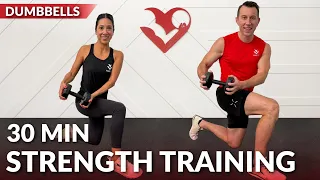 30 Min Strength Training at Home Full Body Dumbbell Workout for Women & Men with Weights