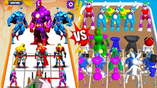 Hero Robot 3D Run Vs Blue Run And Merge Friends ⭐ Merge Simulator Battles