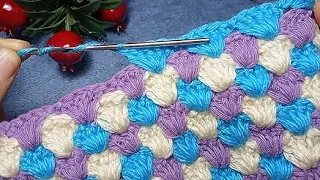 Easy and vibrant colour crochet blanket / baby blanket pattern / sweet and very simple to make