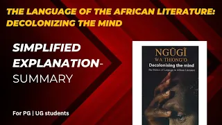 The language of African literature:decolonizing the mind| Postcolonial literature|postcolonialtheory
