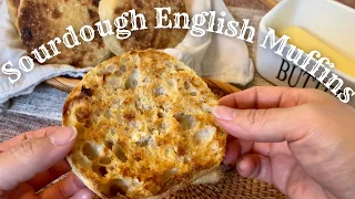 Easy Sourdough English Muffin Recipe | No Ring Cutter | Sourdough Discard Recipe