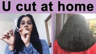 സ്വന്തമായി U CUT വീട്ടിൽ തന്നെ ||  How to cut 'U' shape hair cut at home||PROFESSIONAL|| Cut at Home