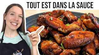 AILES DE POULET TERIYAKI (LES MEILLEURES!) - RECETTE FACILE ET RAPIDE - HOP DANS LE WOK!