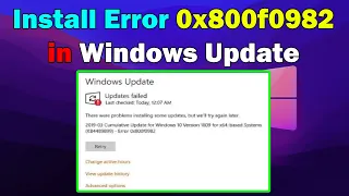 How to fix Windows update error 0x800f0982 windows 10 or 11