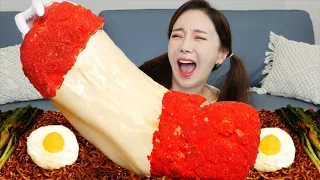 [Mukbang ASMR] Giant Hot Cheetos Cheese Stick 🧀 Jjapaghetti green onion kimchi Eatingshow Ssoyoung