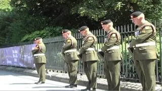 27 Infantry Battalion perform ceremonial drill at the National Memorial, Merrion Square