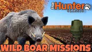 the hunter classic WILD BOAR/Вепрь выполняем миссии! Как использовать кормушки для кабанов!