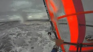 super windsurf jumping and waveriding action Katwijk Holland with GO PRO HD Rider: Ronald Stout