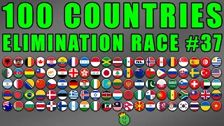 100 Countries Elimination Marble Race in Algodoo #37  Marble Race King