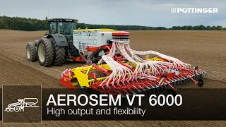 High output and versatile with the AEROSEM VT 6000 trailed seed drill combinations | PÖTTINGER